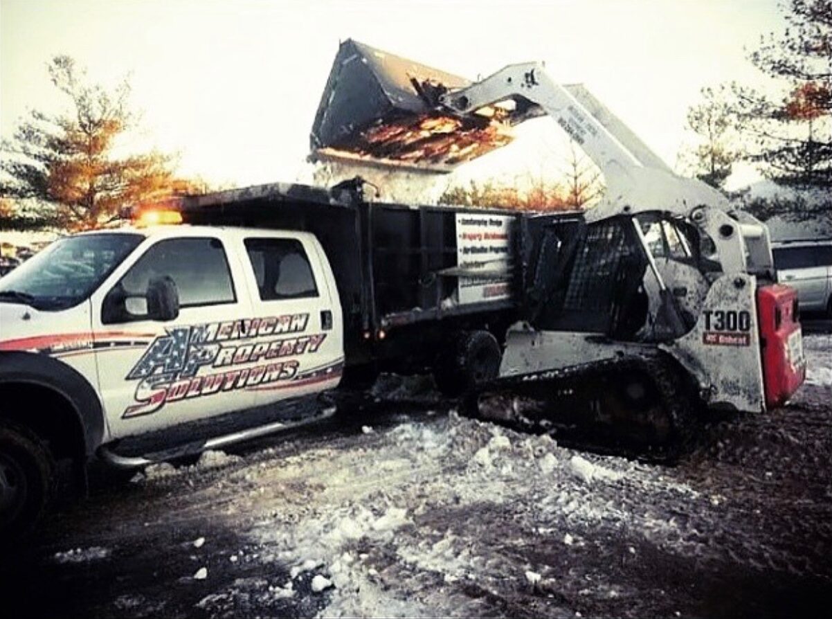 American Property Solutions truck and snow equipment